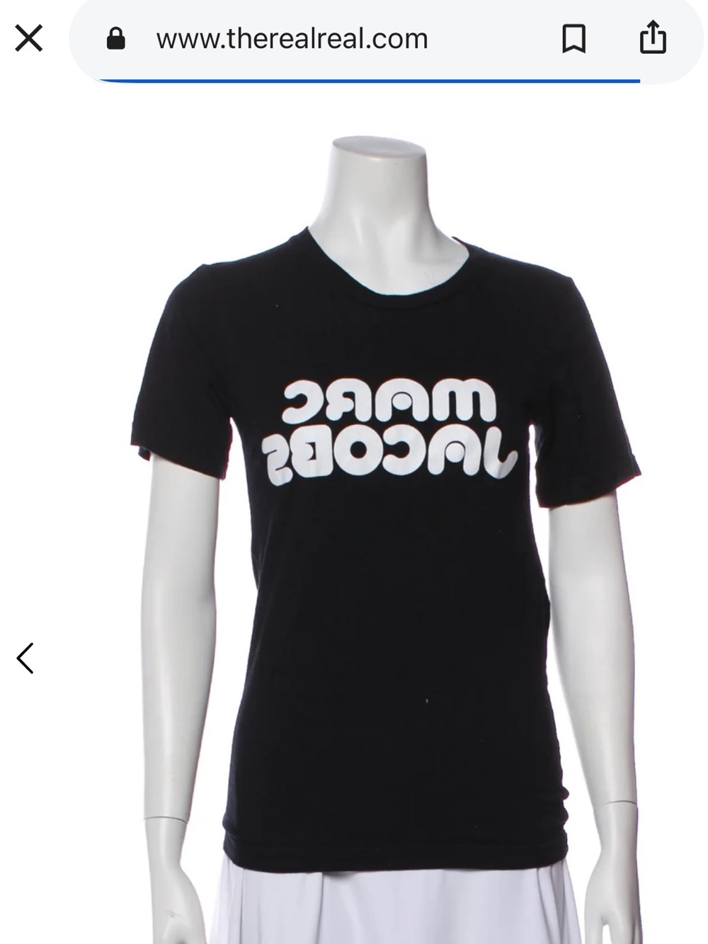 Marc Jacobs Black Tee with White Logo